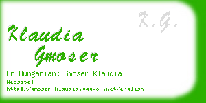 klaudia gmoser business card